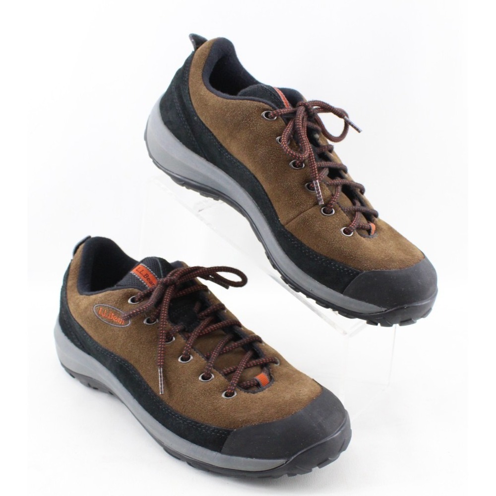 LL Bean Men's Low Trail Hiking Shoes Brown Black Size 10 Medium Suede